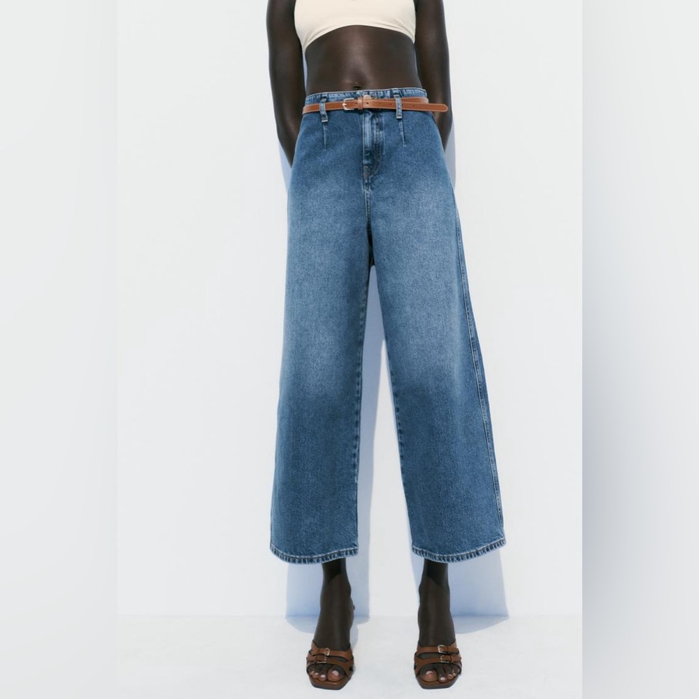 ZARA High Rise Cropped Jeans size 10 - Picture 7 of 12